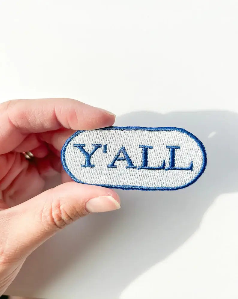 Field Trip Threads - Blue Y'all Embroidered Iron-on Patch for Hats & Clothing