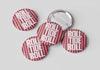 Cute As A Button - Alabama Roll Tide Roll Striped Button