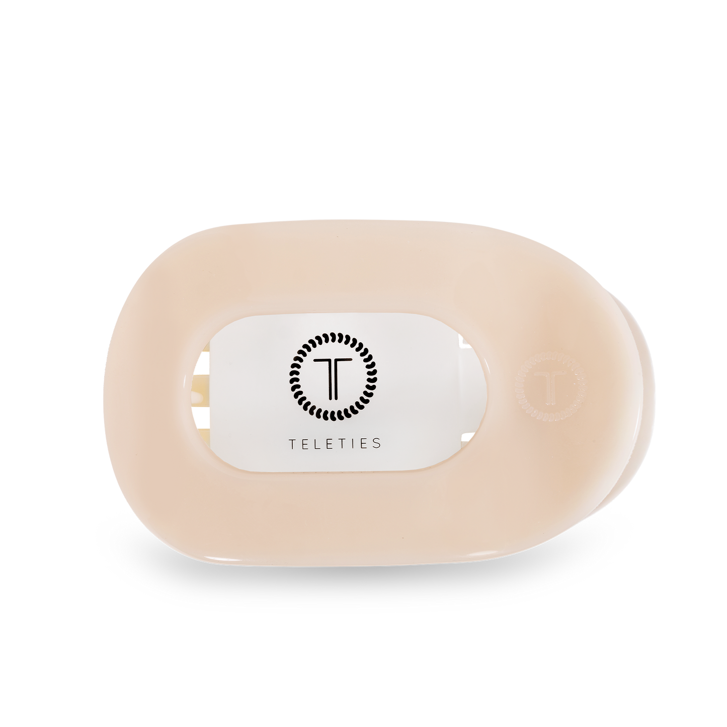 TELETIES - Round Flat Hair Clip | Small | Almond Beige