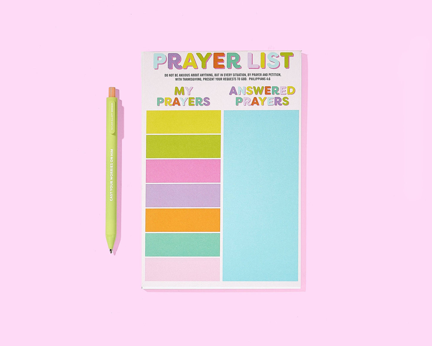 Taylor Elliott Designs - Prayer List Notepad - "My + Answered Prayers" - 50 Sheets
