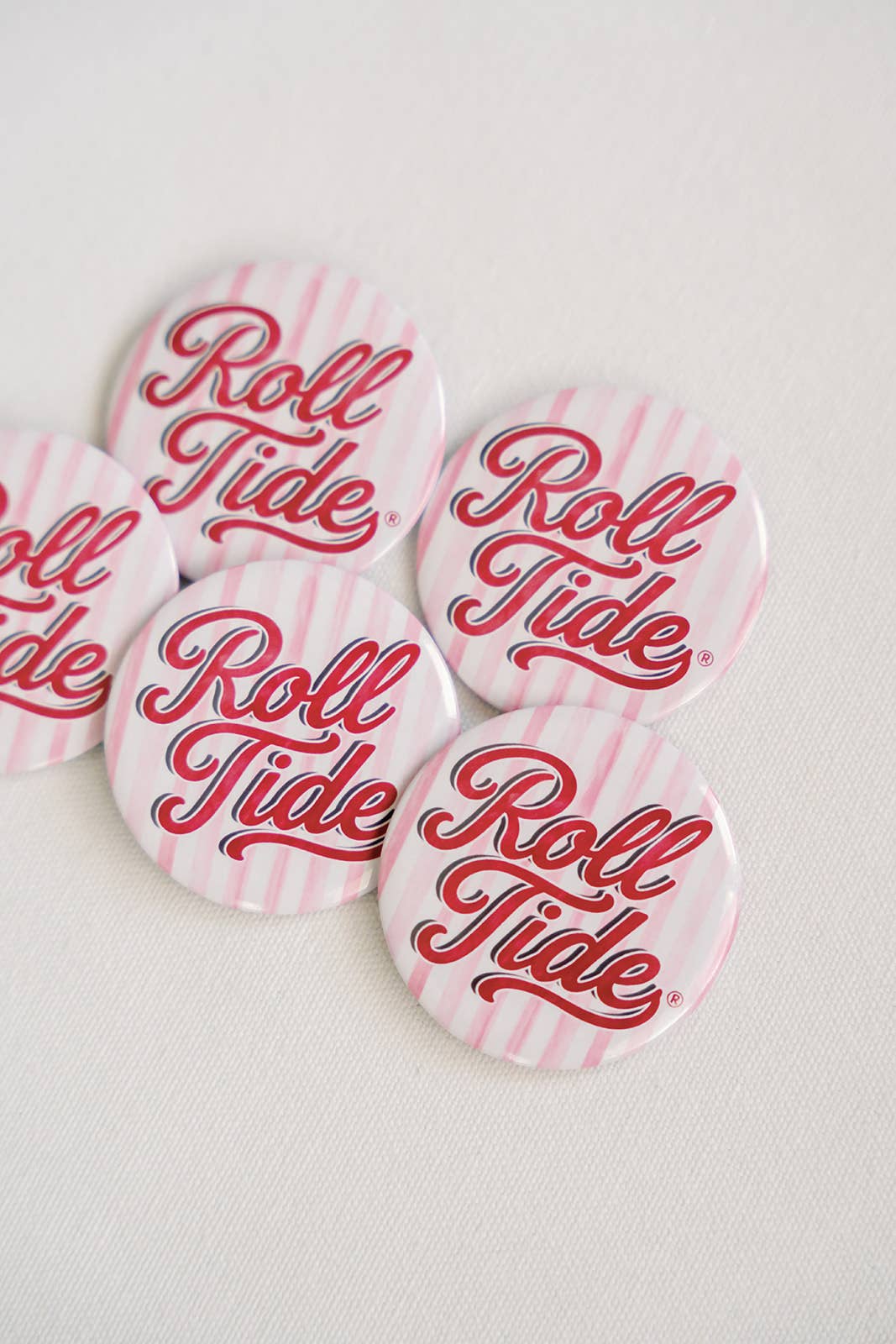 Gracefully Made Art - University of Alabama Striped "Roll Tide" Game Day Button