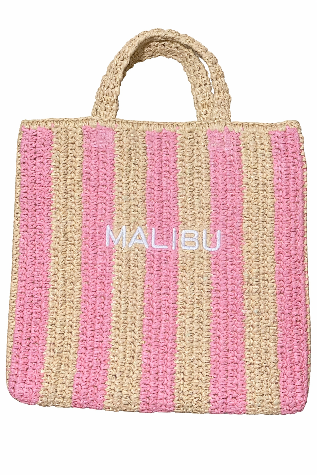 Malibu Sugar - Woven Raffia Tote Bags - 4 colors: Pink