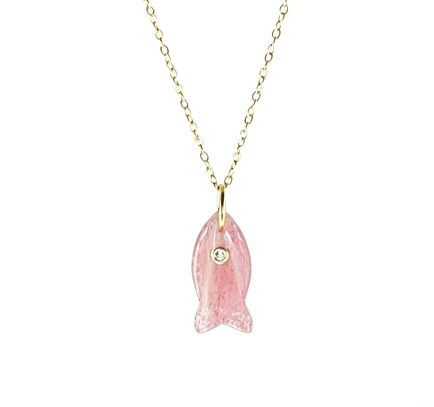 Savvy Bling - Coastal Pink Fish Necklace Water Resistant