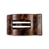 TELETIES - Flat Rectangle Hair Clip | Medium | Tortoise