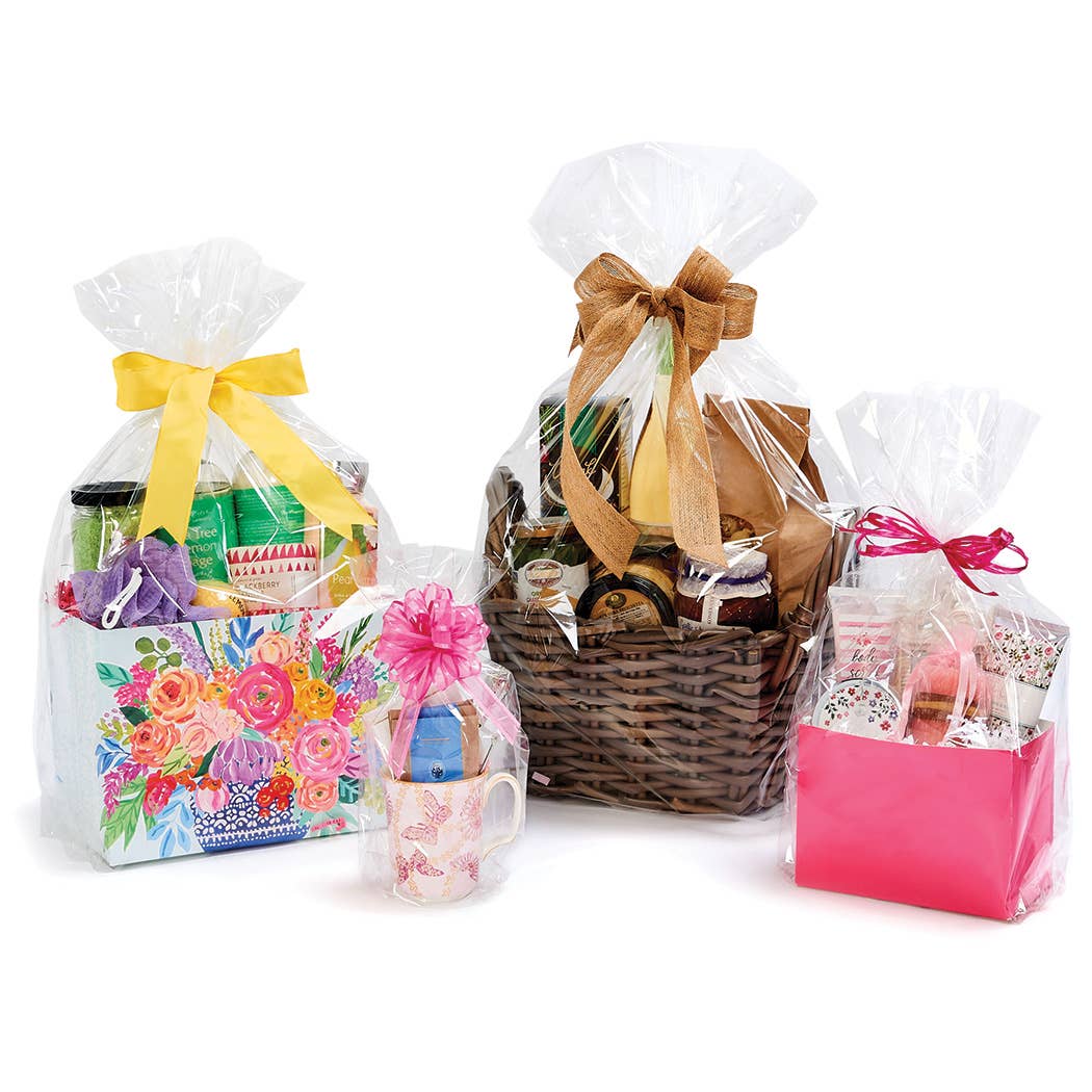Nashville Wraps - Clear Poly Basket Wrap Bags: Clear / 25 Pack / Medium 18.5x22.5x5"