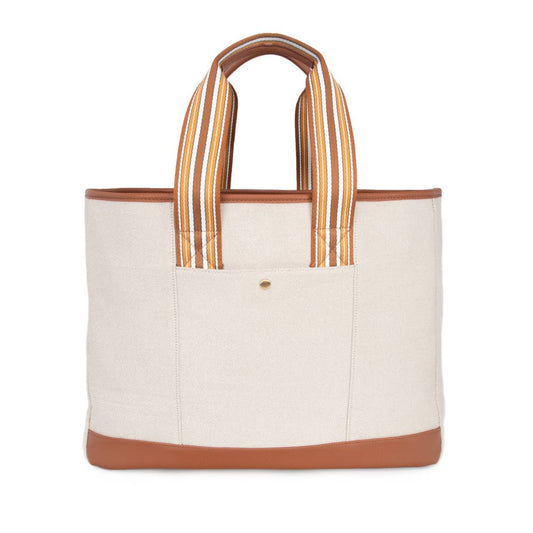 The Capri Everyday Striped Tote Brown