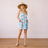 Sunshine Tienda - Blue Palm Geo Grotto Dress: S