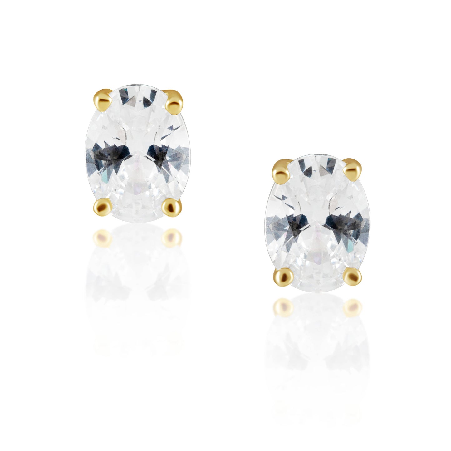 Sahira Jewelry Design - Oval Cut Studs: Gold