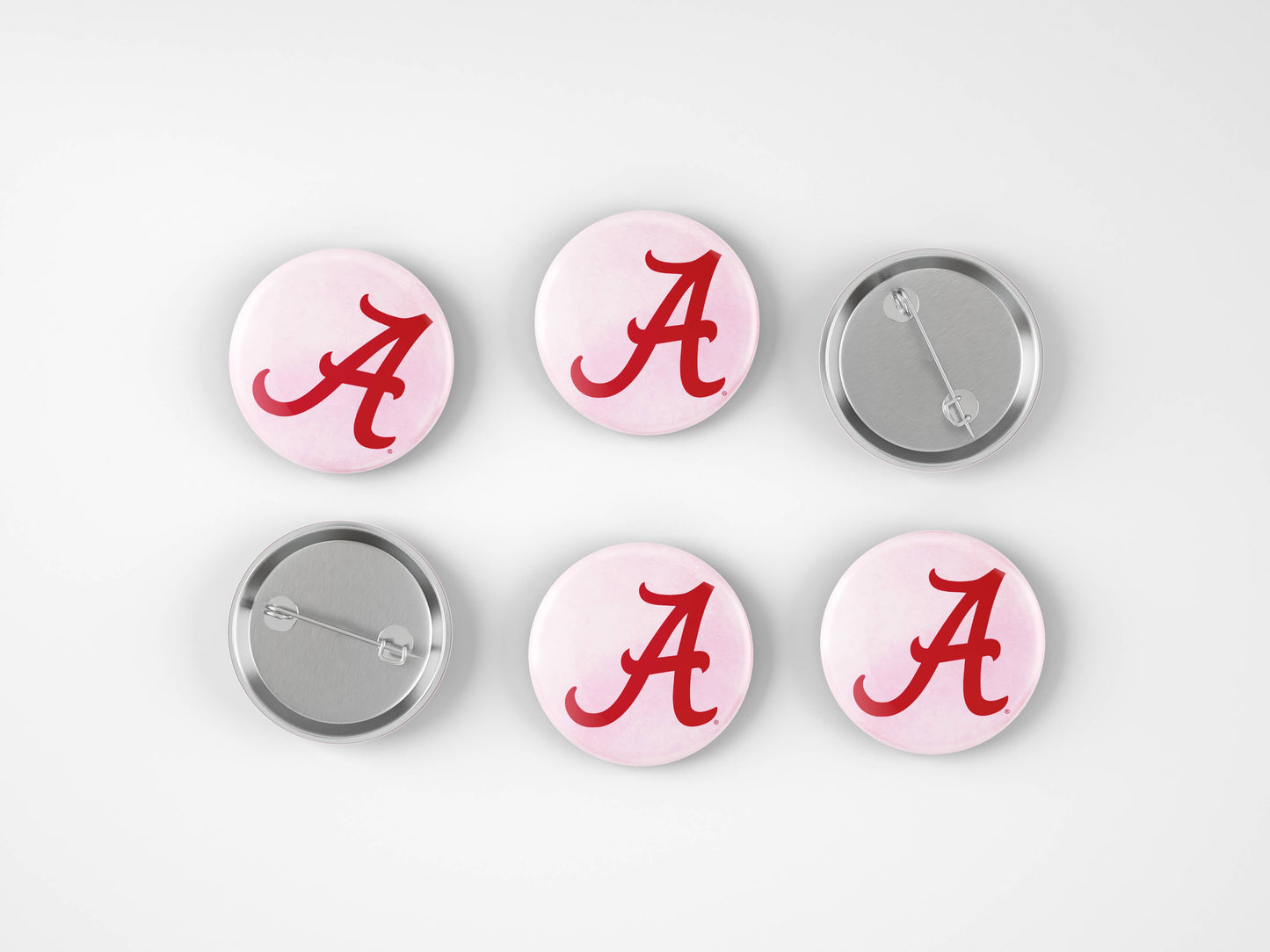 Cute As A Button - Alabama Pink Logo Button