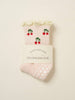 Effortless Club - 🍒 Cherry Ruffle Grip Sock [Baby Pink], Pilates Socks