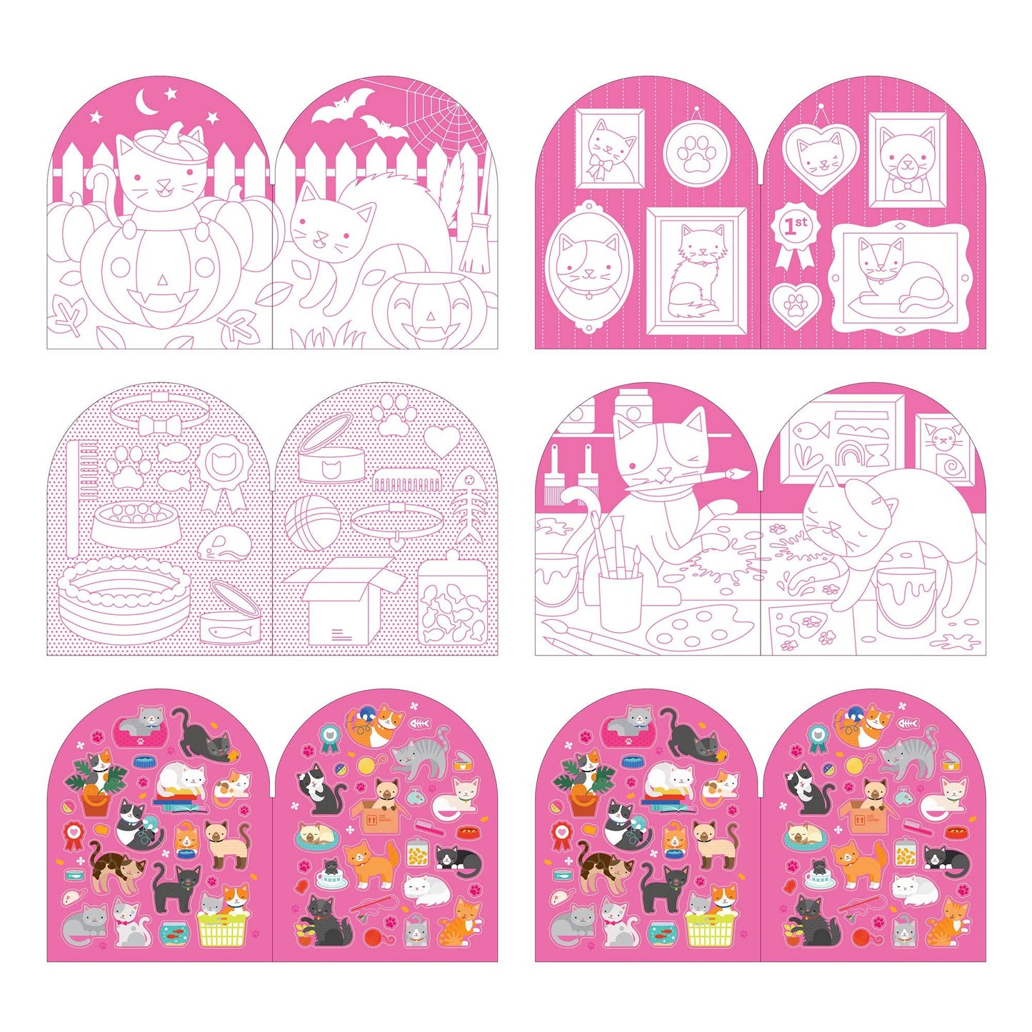 Chronicle Books - Cats Coloring Book + Stickers