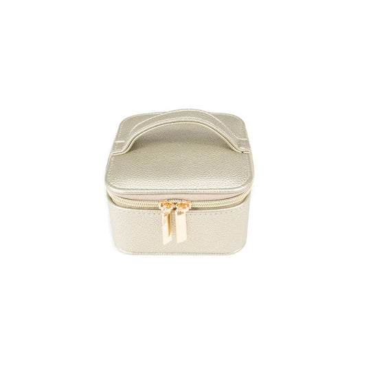 Leah Travel Jewelry Case with Pouch: Gold-3515