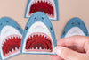 Field Trip Threads - Shark Face Embroidered Iron-On Patch Teeth Ocean Beach Coast
