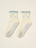 Blue Bow Ruffle Grip Sock