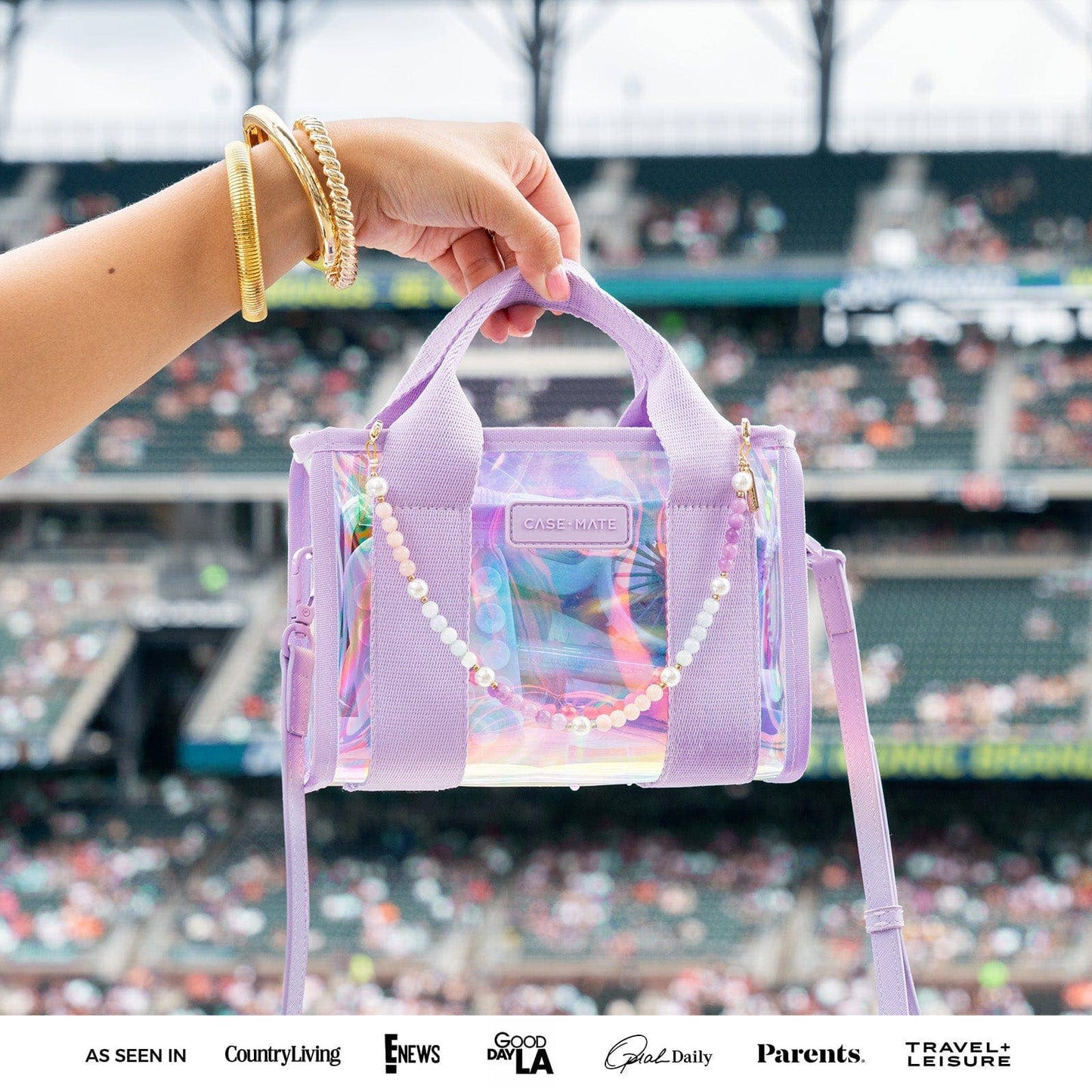 Case-Mate - Case-Mate Clear Stadium Bag: Silver Chrome
