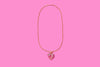 Taylor Elliott Designs - Paperclip Chain Necklace - Heart Pendant - Pink Confetti