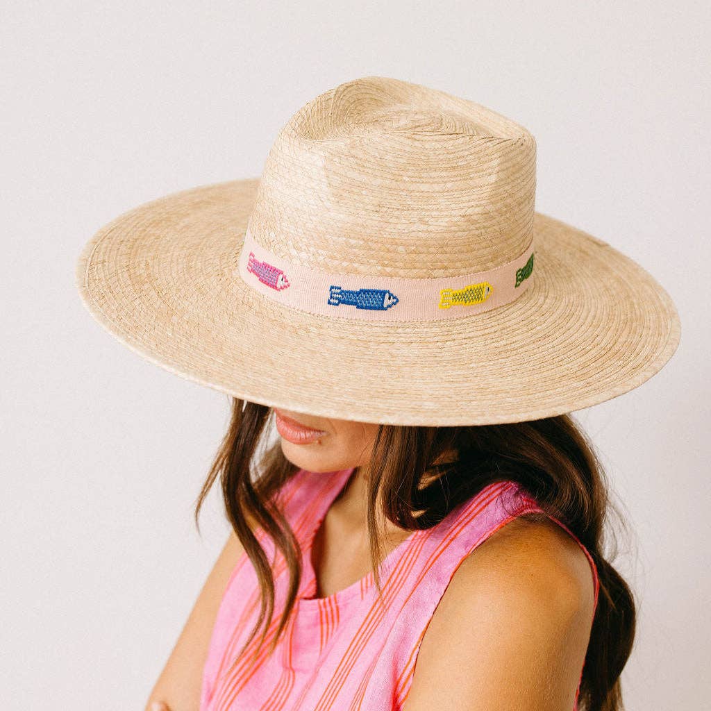 Sunshine Tienda Colorful Fin Palm Hat