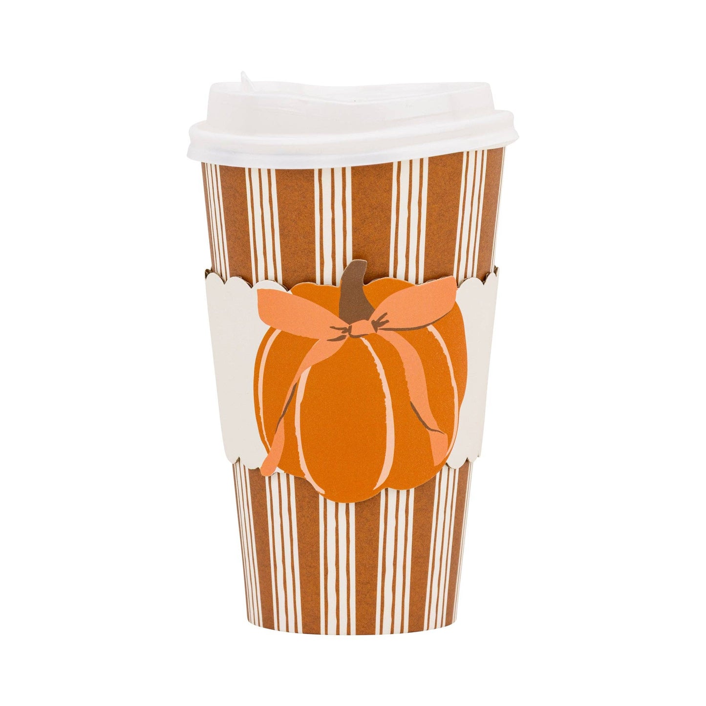 My Mind’s Eye - PLTG1825 - Striped Bow Pumpkin Pink To Go Cups (8ct 16oz)