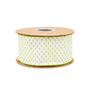 LA Ribbons Wholesale - 2 1/2" Wired Ribbon | Lime Green/White Woven | 10 Yard Roll