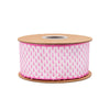 LA Ribbons Wholesale - 2 1/2" Wired Ribbon | Pink/White Woven | 10 Yard Roll