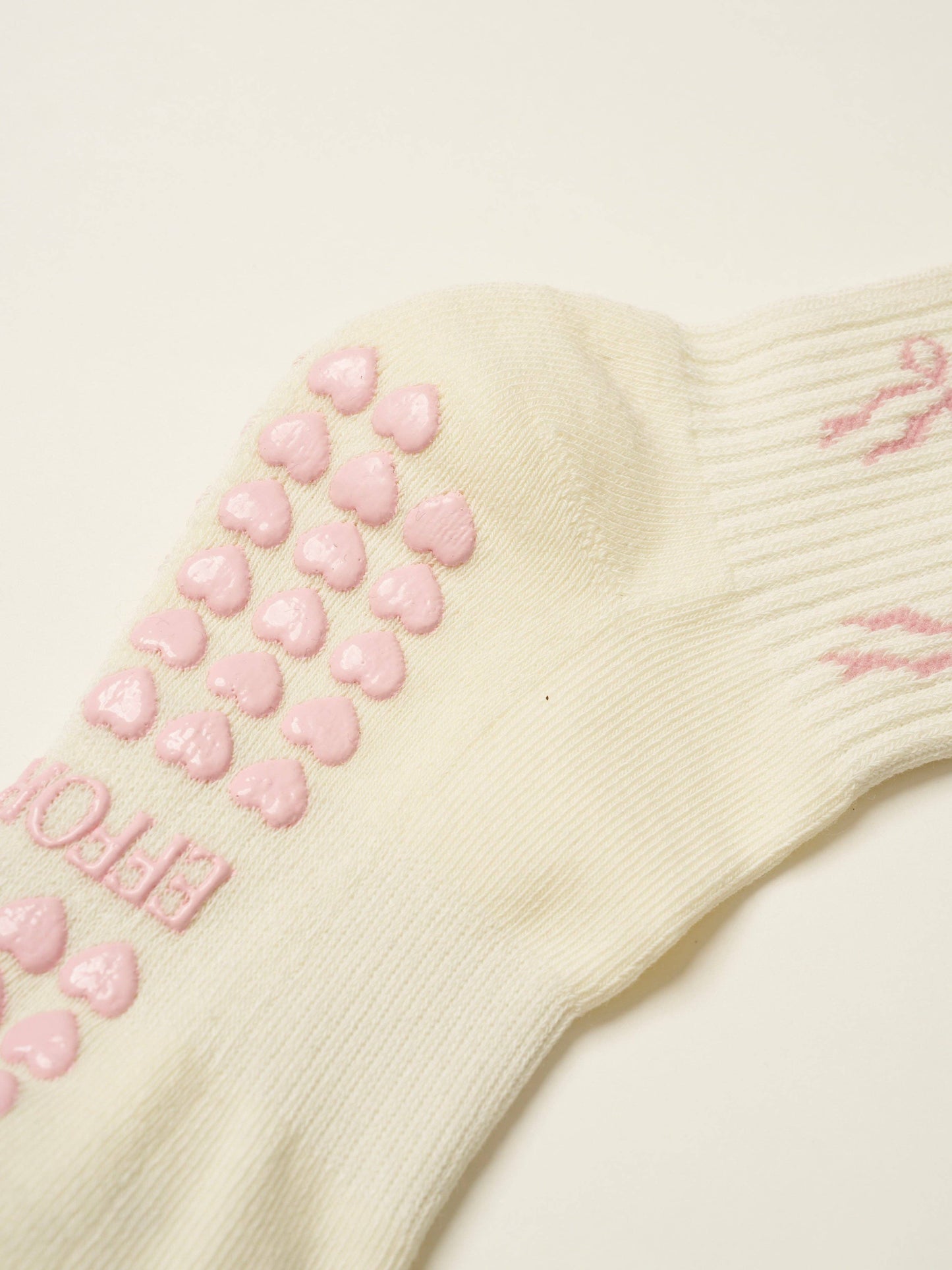 Pink Bow Ruffle Grip Sock