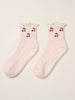 Effortless Club - 🍒 Cherry Ruffle Grip Sock [Baby Pink], Pilates Socks