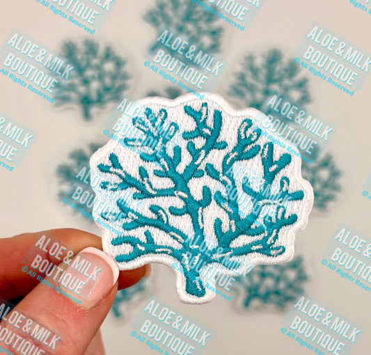 Aloe and Milk Boutique - Coral Turquoise Patch, Coral, Ocean Patches, Beach Patches