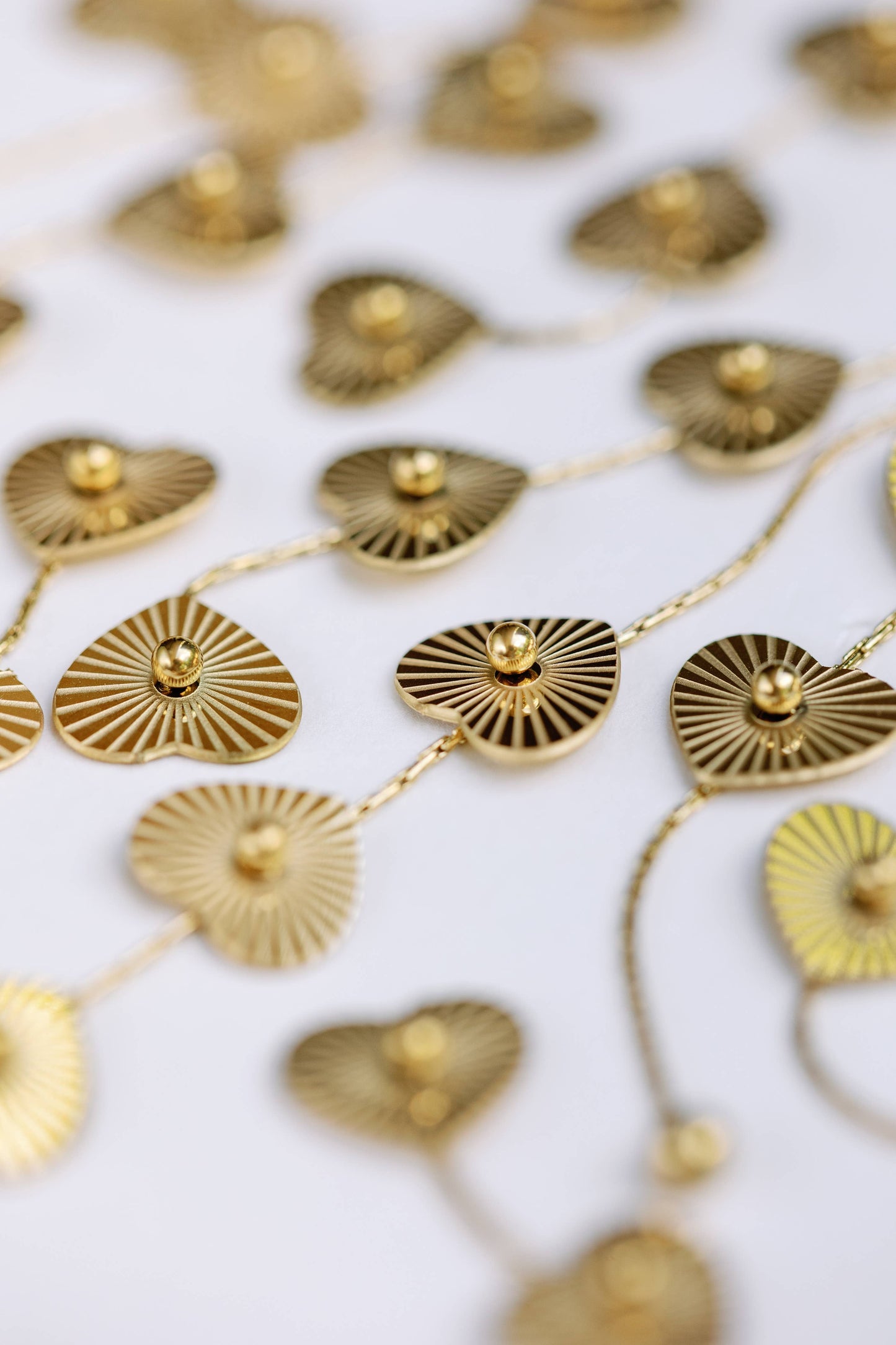St Armands Designs of Sarasota - Gold Heart Duster Drop Earrings
