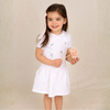 Feltman Brothers - Girls Embroidered Garden Knit Dress: White / 24M