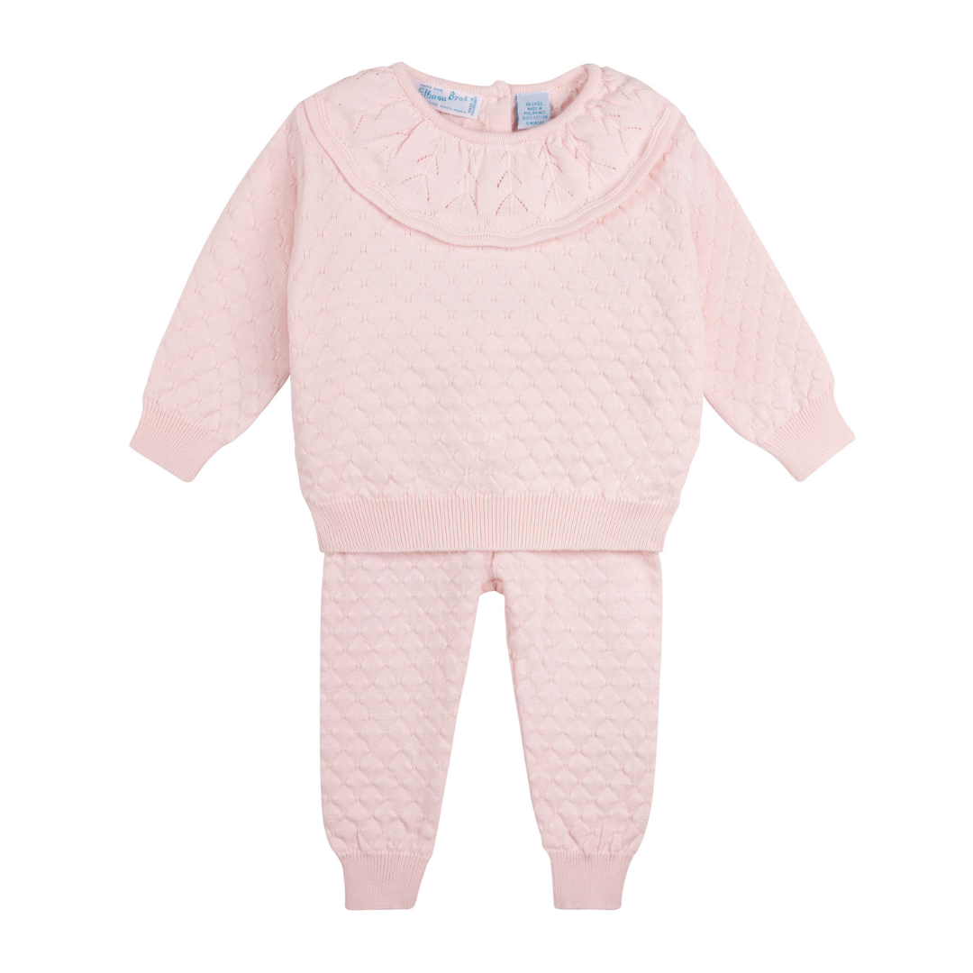 Feltman Brothers - Girls Quilted Knit Set: Pink / 4T