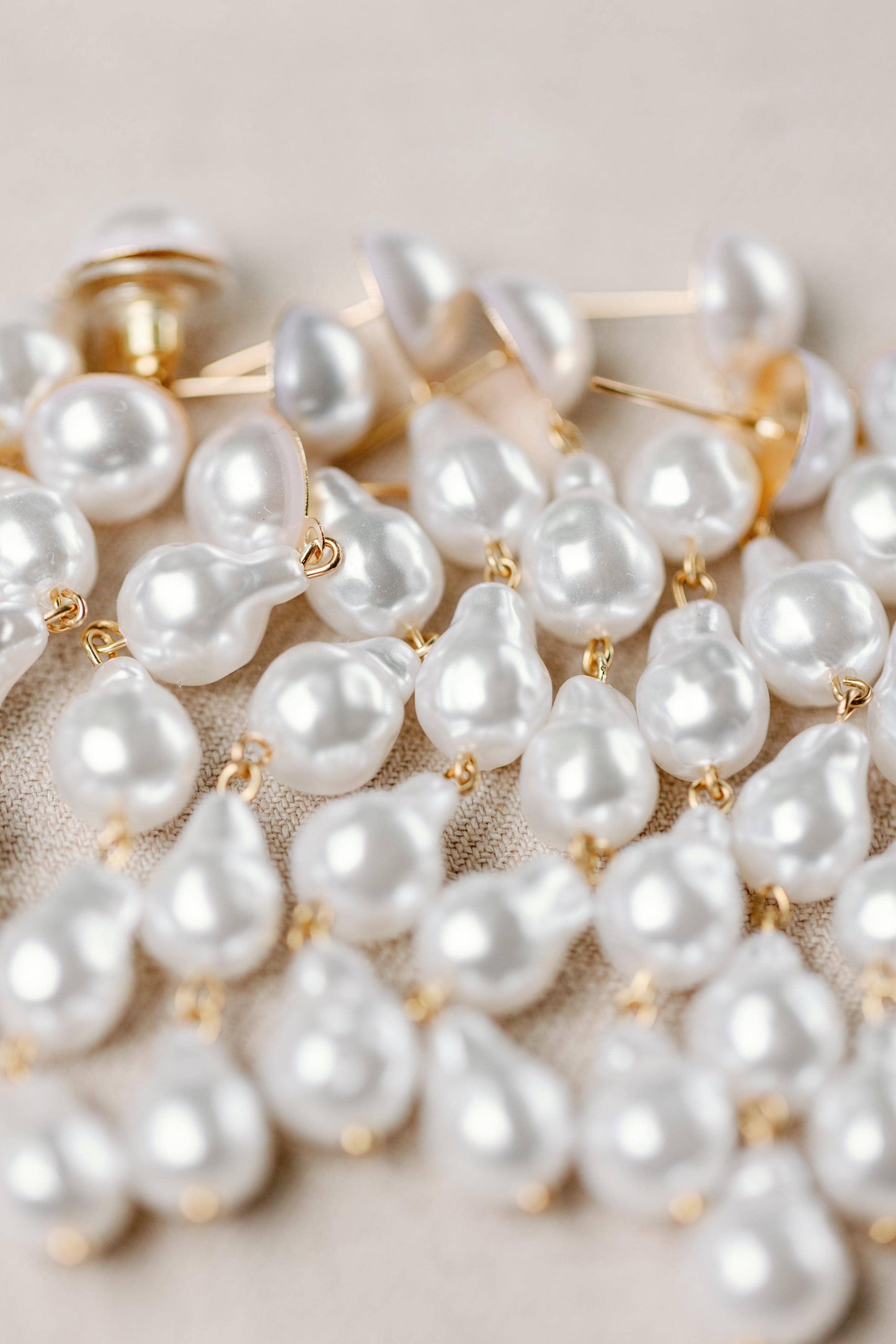 St Armands Designs of Sarasota - Natural Pearl Statement Drop Statement Earrings