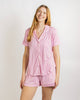 The Royal Standard - Pinstripe Short Sleeve Button Up Sleep Shirt   Pink/White   -Asst.: Medium