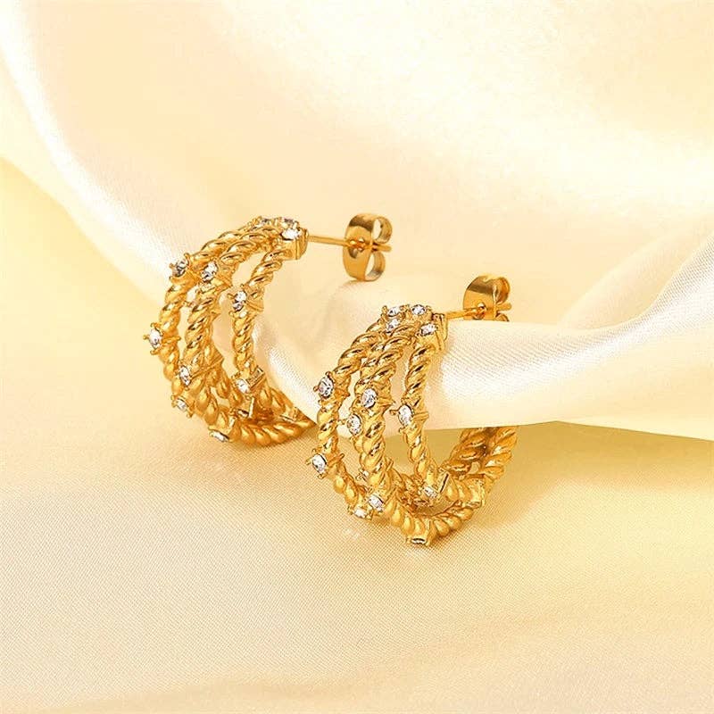 Olivia Le - Ava Braided Dome Earrings