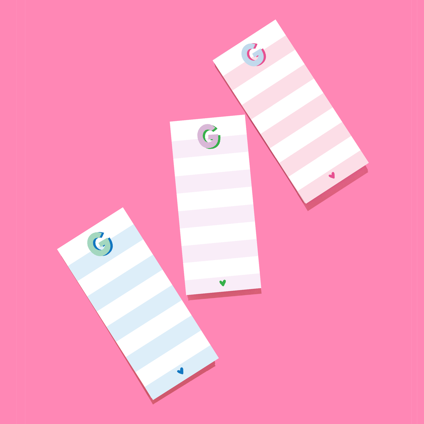 Joy Creative Shop - NEW - Initial Tall & Skinny Notepads: Sky & Bright Pink / J