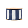 LA Ribbons Wholesale - 2 1/2" Wired Ribbon | Cabana Horizontal Stripe Navy | 10 Yard Spool