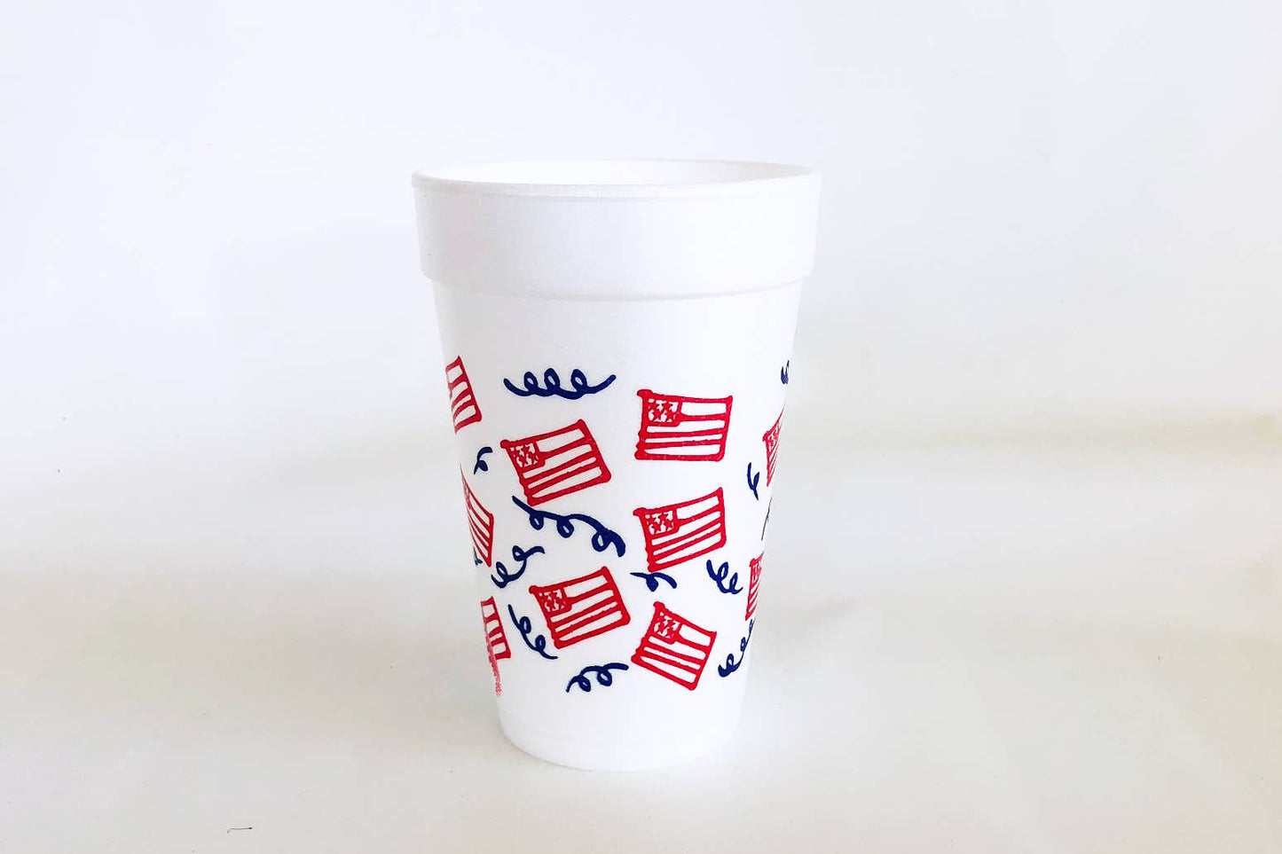 Two Funny Girls - July 4th/Patriotic - American Flag Wrap Foam Cup (10 ct bag)