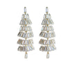 St Armands Designs of Sarasota - Baguette Crystal Christmas Tree Holiday Statement Earrings