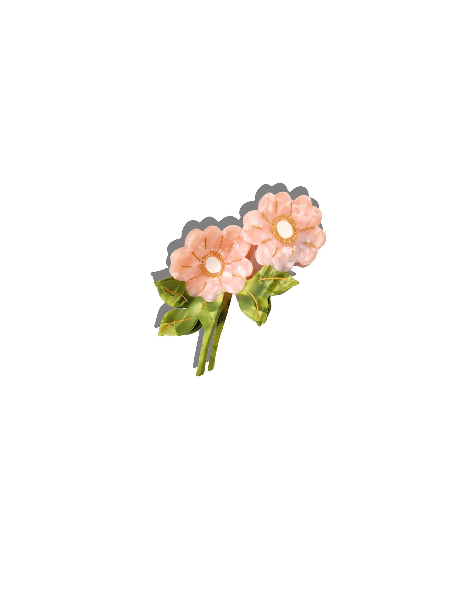 Solar Eclipse - Hand-painted Wild Roses Claw Hair Clip | Eco-Friendly