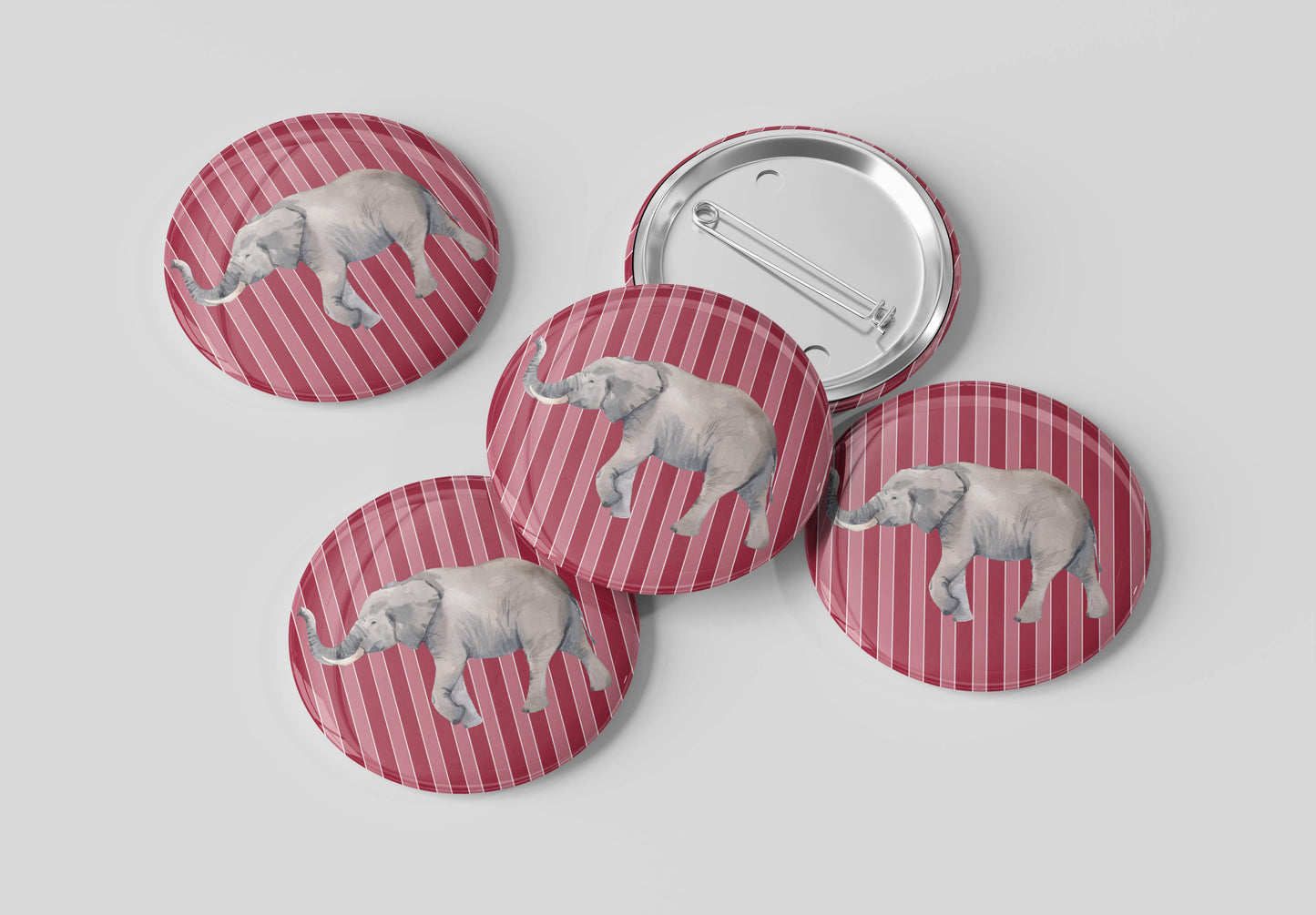 Cute As A Button - Alabama Striped Elephant Button
