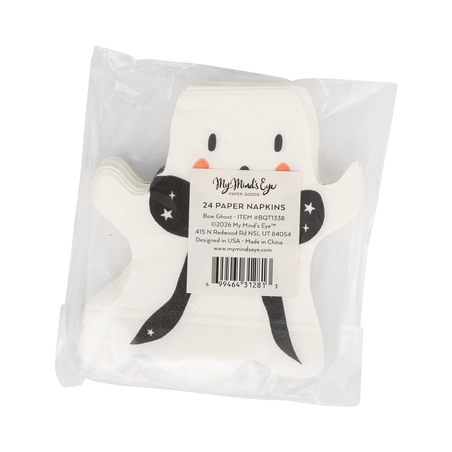 My Mind’s Eye - BQT1338 - Booquette Ghost Shaped Cocktail Napkin