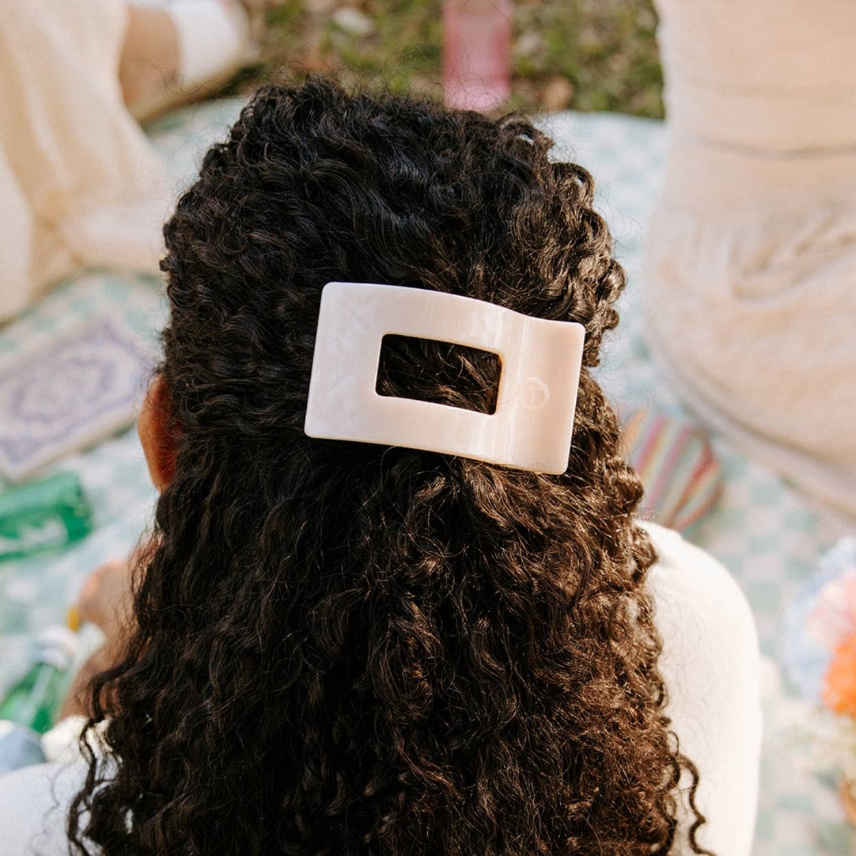 TELETIES - Flat Rectangle Hair Clip | Medium | Soft Surf