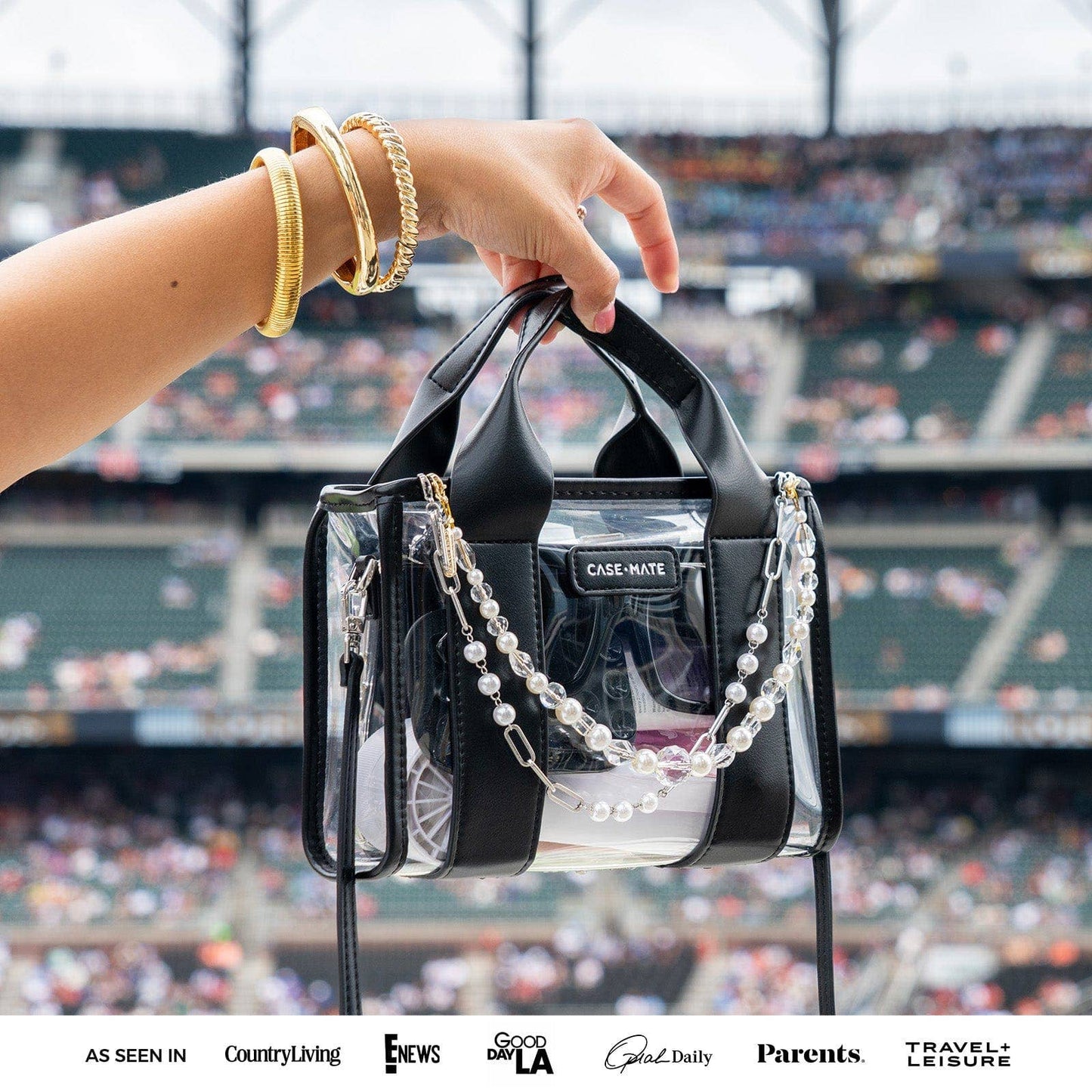 Case-Mate - Case-Mate Clear Stadium Bag: Silver Chrome