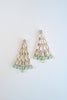 St Armands Designs of Sarasota - Crystal and Chalcedony Christmas Tree Holiday Earrings