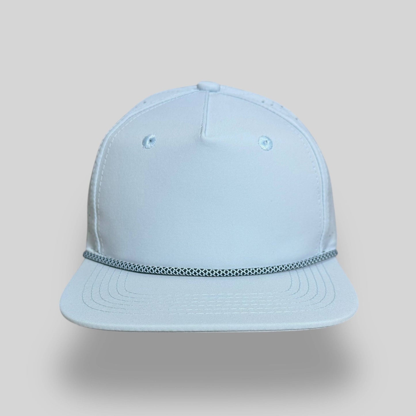 Blank Rope Hats - Perforated Structured Ice Blue / Black/Blue Rope