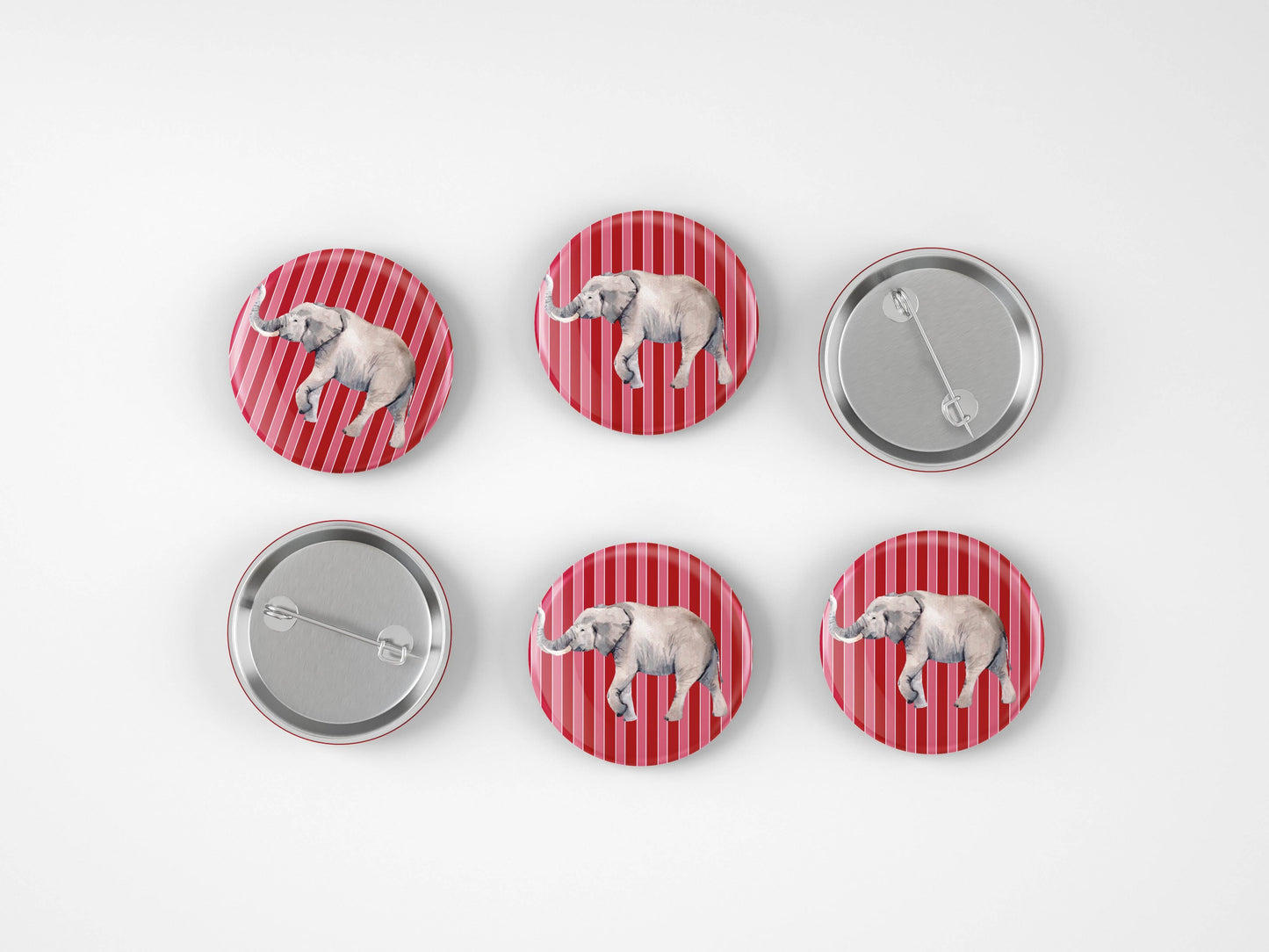 Cute As A Button - Alabama Striped Elephant Button