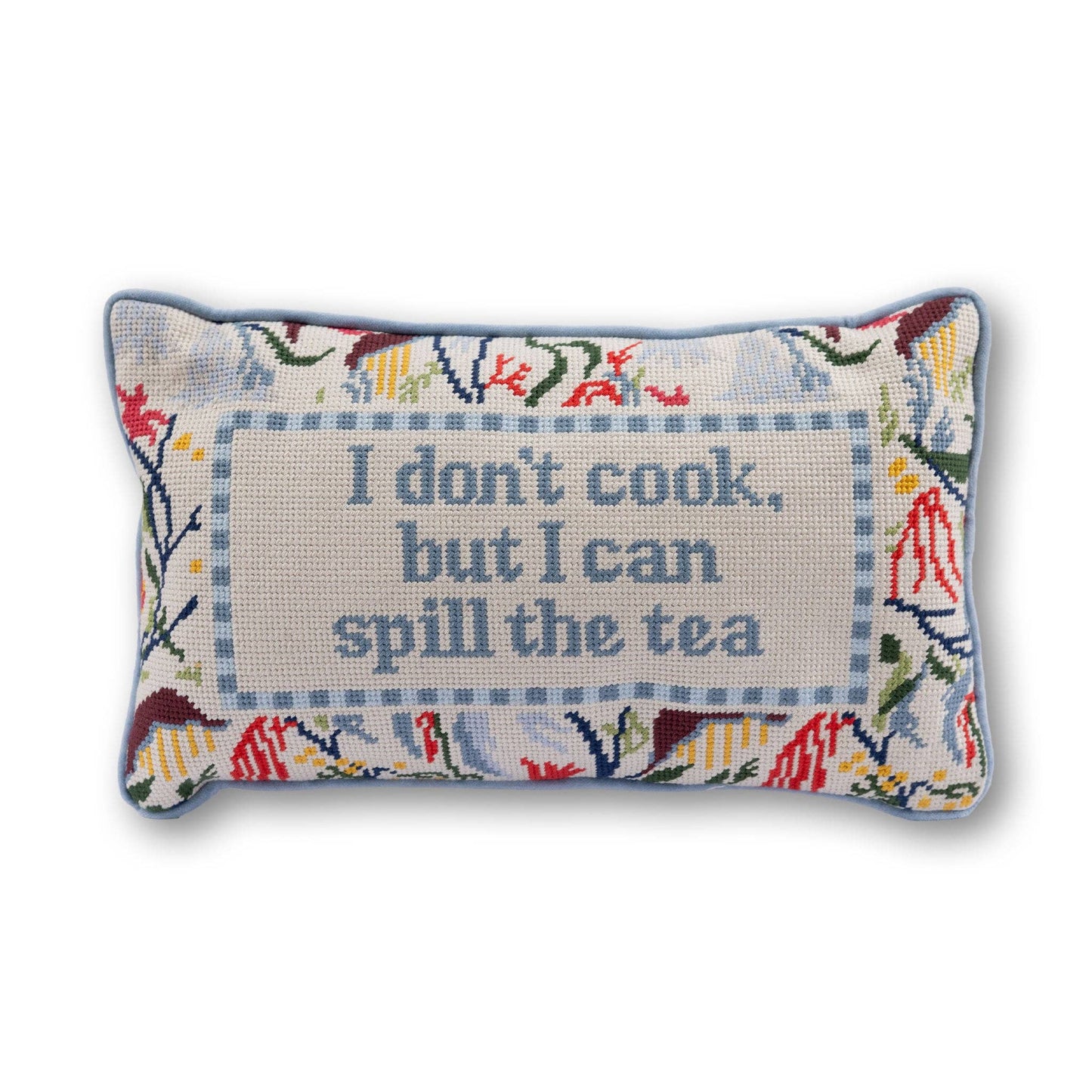 Furbish Studio - Spill the Tea Needlepoint Pillow