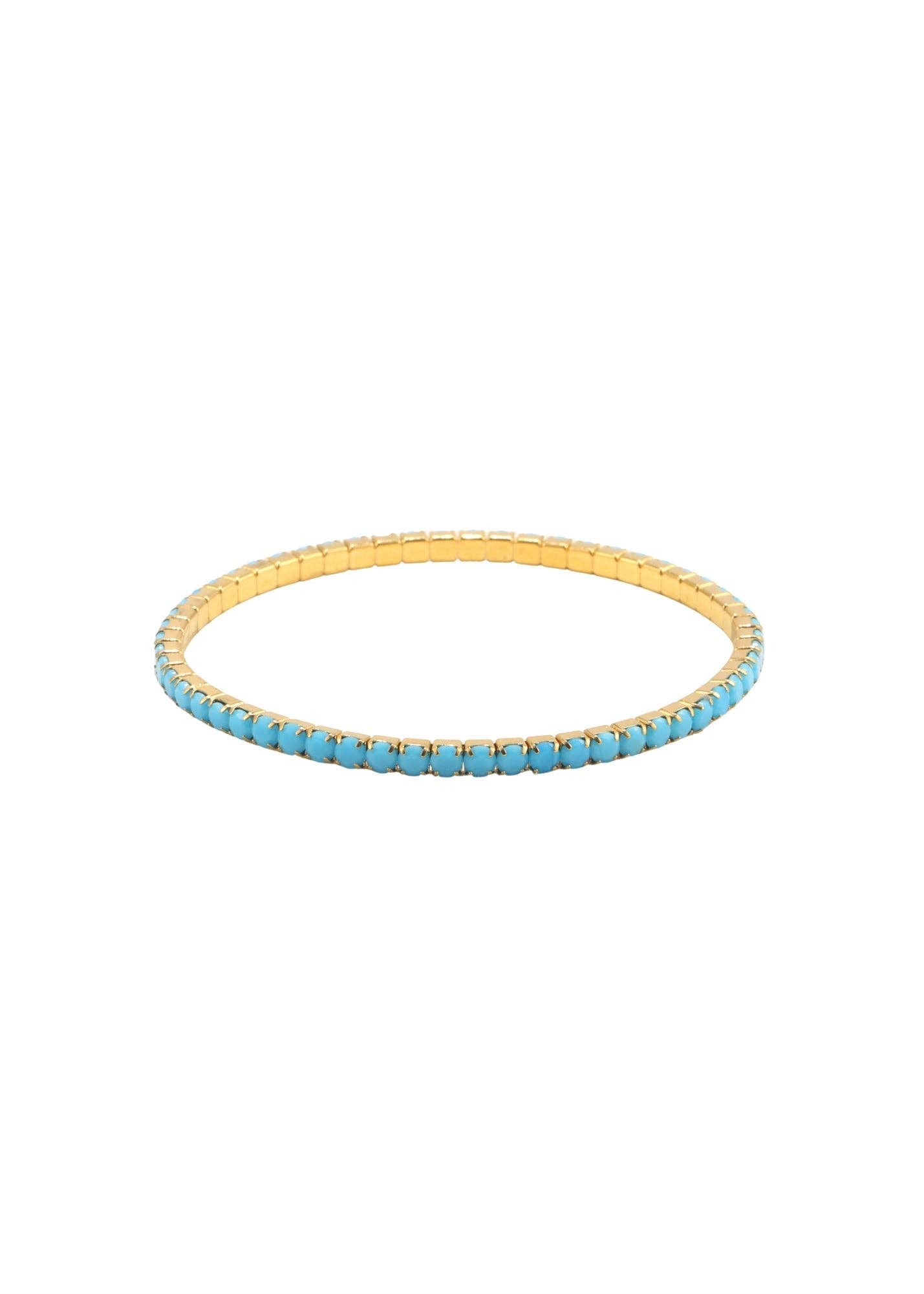 Turquoise Gold Tennis Bracelet