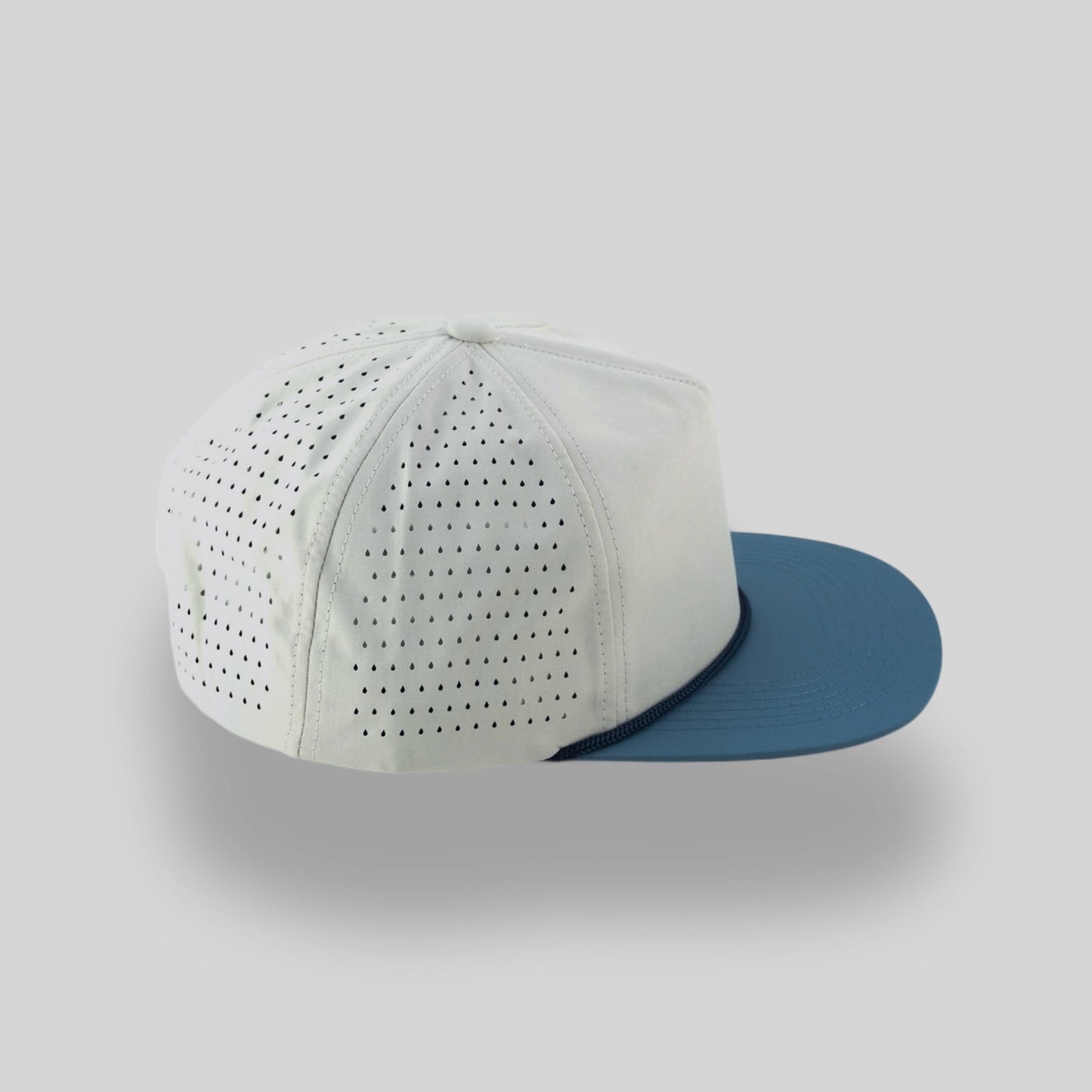 Blank Rope Hats - Perforated Bone-Steel Blue / Navy Rope