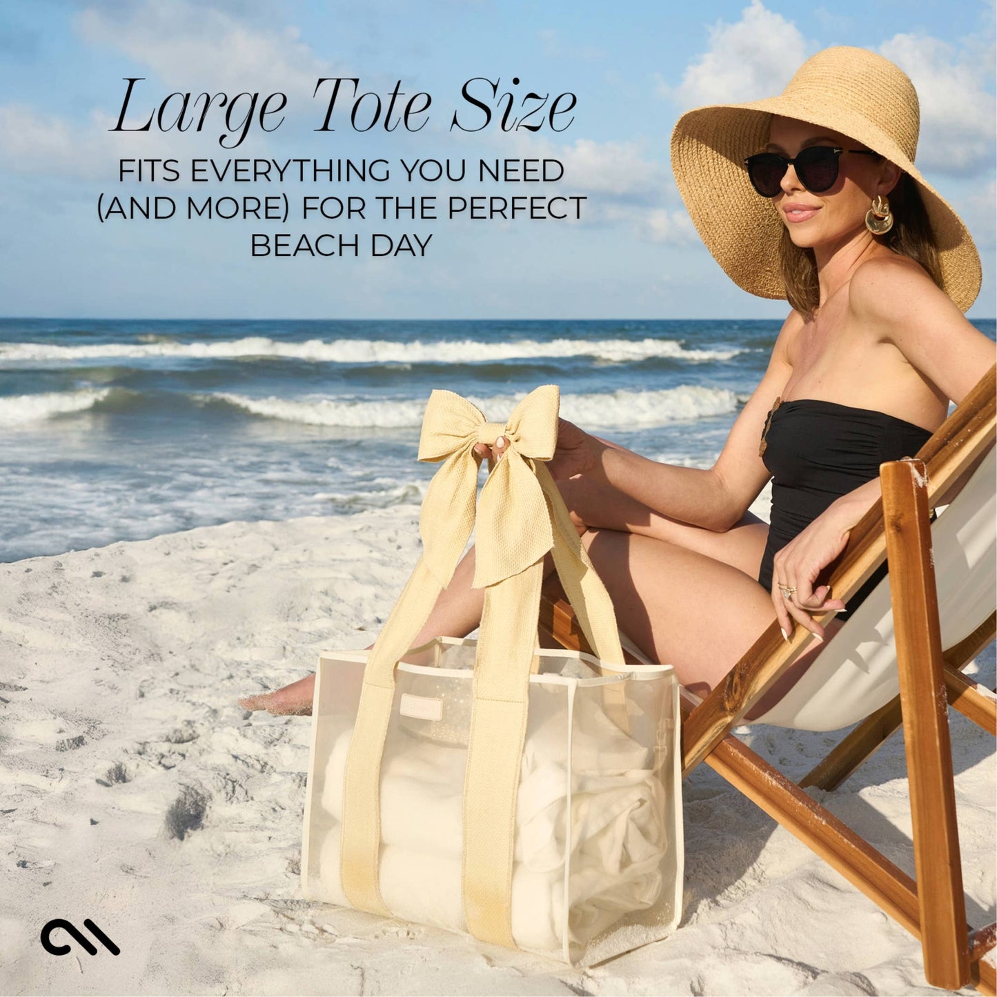 Case-Mate Ecru Raffia Bow Jelly Tote Bag