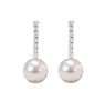 St Armands Designs of Sarasota - Small Swingy Pearl and Diamond Statement Drop Earrings